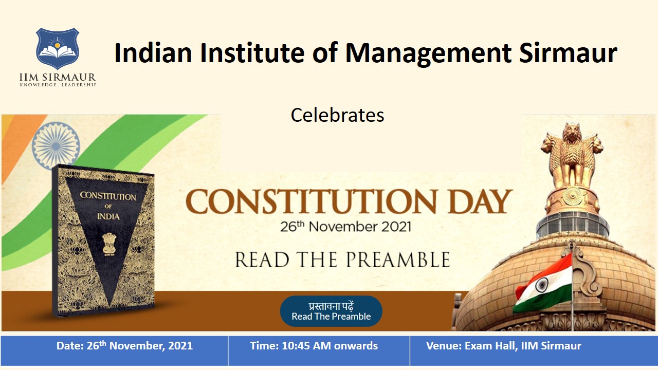 Constitution Day Celebrations | IIM Sirmaur | Himachal Pradesh | India